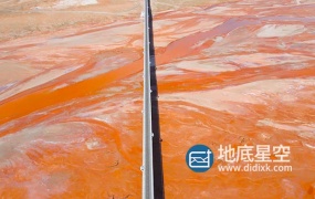 视频素材-青海红色河谷大地之血硫元素地标河流