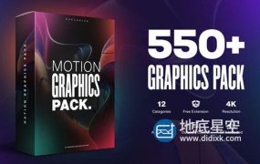 AE脚本-550+动态图形社交媒体文字标题排版过渡广告视频封面 Motion Graphics Pack