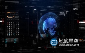视频素材-4K网络技术安全网络数据连接数字HUD未来全球背景