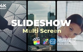 FCPX插件-时尚动感多屏幕视频分屏展示开场片头 Multi Screen Slideshow