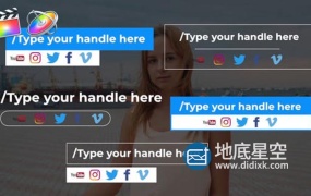 FCPX模板-社交网络媒体人名字幕条动画 Social Media Lower Third – All in one