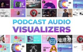 AE模板-广播音乐音频可视化播放器波形动画 Podcast Audio Visualizers