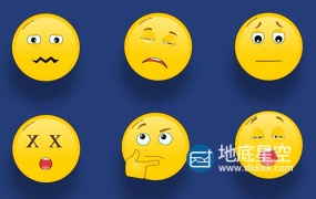 AE模板-100个可爱愤怒失望炸弹头晕流口水卡通表情符号动画