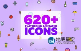 AE模板-620个可爱卡通平面日常生活交通企业网络建筑医疗体育动画  Icons图标 V3.2