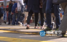视频素材-简约大气城市人行道人流脚步实拍素材
