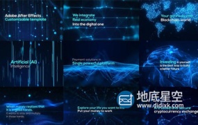 AE模板-未来派科技感抽象点线粒子背景信号故障文字标题开场片头 Digital Particle World – Form Plexus