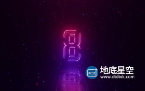 视频素材-霓虹灯发光粒子10秒倒数倒计时动画视频