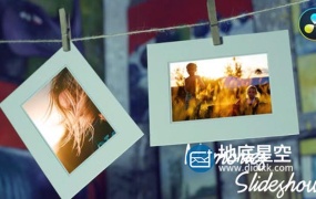 达芬奇模板-悬挂唯美结婚相册夏季旅游照片回忆片头 Memories Slideshow – Photo Gallery
