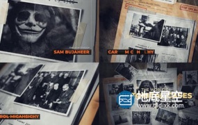 AE模板-黑色神秘的历史档案图片介绍片头动画 History Secret Files