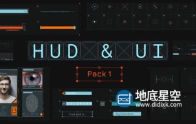 AE模板-未来高科技全息图UI界面游戏科技感HUD信息数据图形元素动画