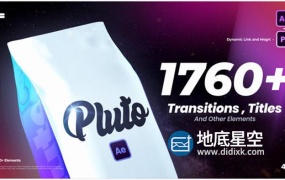 AE模板+PR预设-1760个摄像机拉伸旋转缩放平移扭曲图形切割数字信号故障转场和广播文字标题排版背景动画