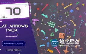 AE模板-70个二维扁平化MG箭头标注图形动画 Flat Arrows Pack