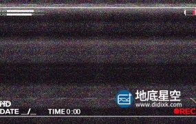 视频素材-5段信号故障摄像机屏幕取景器带雪花扫描效果