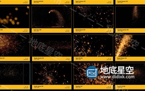 视频素材-102组4K飞溅火花粒子飞扬火星元素动画效果