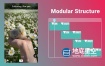 AE模板-炫酷粉红色的界面模拟在抖音TikTokAPP里上划刷短视频并点赞的动画