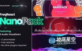 AE模板-动感炫酷的音频可视化视觉特效动画 FreqReact Nano Pack