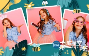 AE模板-卡通儿童照片视频相册生日祝福片头 Happy Birthday Kayla