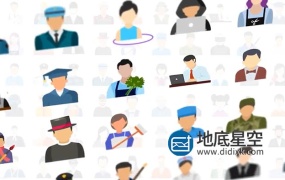 AE模板-专业人士工作人物头像图表动画 100 Human Avatars Icons