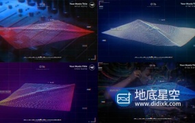 AE模板-网格电子音频波浪音乐波形可视化动画 Wave Music Visualizer