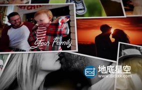 AE模板-浪漫婚礼纪念回忆图集电子相册照片动画