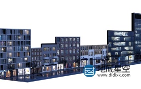 3D模型-办公室服装商店房间楼房建筑