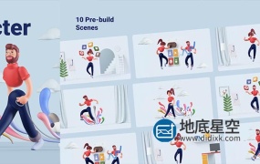 3D模型-C4D卡通人物角色姿势模型
