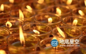 视频素材-人文空镜寺庙唯美烛火烛光火焰燃烧实拍