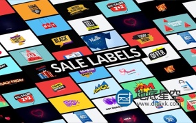 AE脚本-1000种网店商城商品降价促销打折标签图形转场背景文字标题字幕动画预设