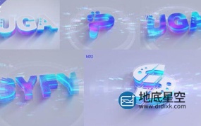 AE模板-优雅白色漂亮发光彩三维标志Logo动画 Logo Intro Elegance Flare Reveal White 3D