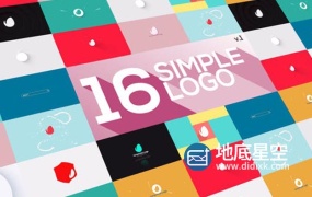 AE模板-16个简洁创意的液体粒子MG图形LOGO标志展示动画