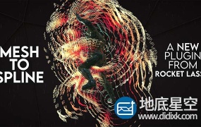 C4D插件-多边形网格轮廓转样条线工具 Mesh to Spline v1.0 Win/Mac