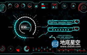 AE模板-未来高科技科技科幻屏幕HUD元素UI界面动画