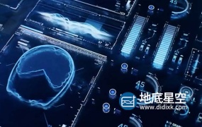 AE模板-计算机数字科技感科幻全息信息数据图表人体医疗脑电波HUD元素动画包 HUD Elements