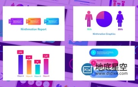 AE模板-32个创意的单元表格信息数据走势比例图表动画