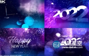 AE模板-2022绚丽光斑粒子礼花新年时钟倒计时图文介绍开场片头