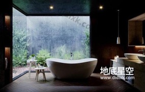 C4D模型-现代浴室场景3D模型