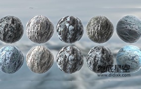 贴图素材-10组冰川雪地PBR真实贴图