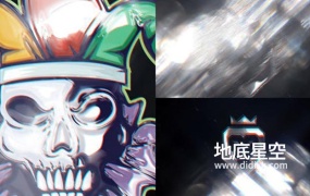 AE模板-暗黑信号故障损坏撕裂光效Logo动画