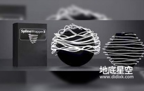 C4D插件-样条线缠绕插件 C4DZone Spline Wrapper v3.0