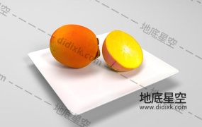 3D模型-切开的杮子模型