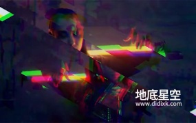 PR模板-12个时尚动感快速赛博朋克风视频转场过渡效果