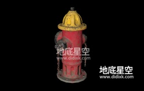 3D模型-破旧的金属城市消防栓C4D模型