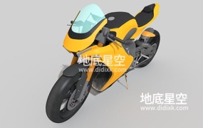 3D模型-超酷炫拉风摩托机车C4D模型