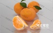 3D模型-带叶的橘子芦柑桔子水果C4D模型