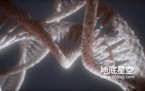 视频素材-特写DNA链双螺旋结构循环动画