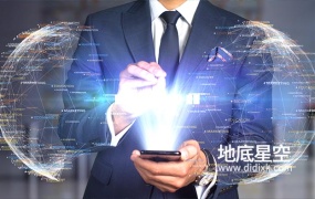 视频素材-点击手机出现科技感全息投影概念星球