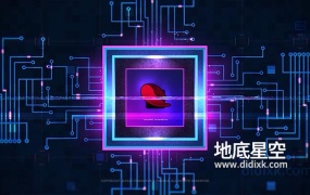 AE模板-数字电路图芯片logo标志片头展示动画