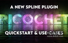 C4D插件-各种样条线生成转场填充动画效果 RocketLasso Ricochet v1.0
