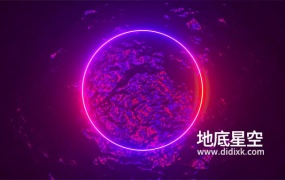 视频素材-闪亮的霓虹灯圈背景视频