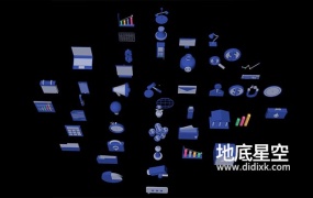 3D模型-46个银行商业金融财务3D图标